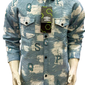 Boys Blue Abstract Print Button-Down Casual Shirt